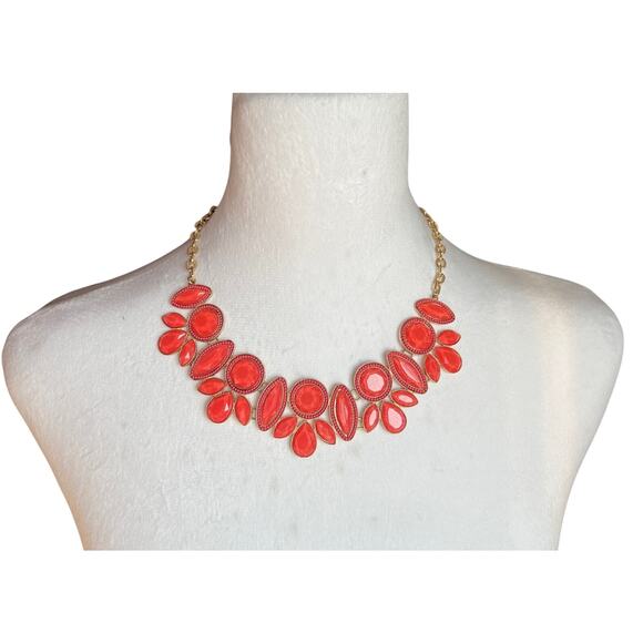 Franchescas Jewelry - Francesca`s Collection Coral Gold Bib Necklace w/ Lobster Clasp